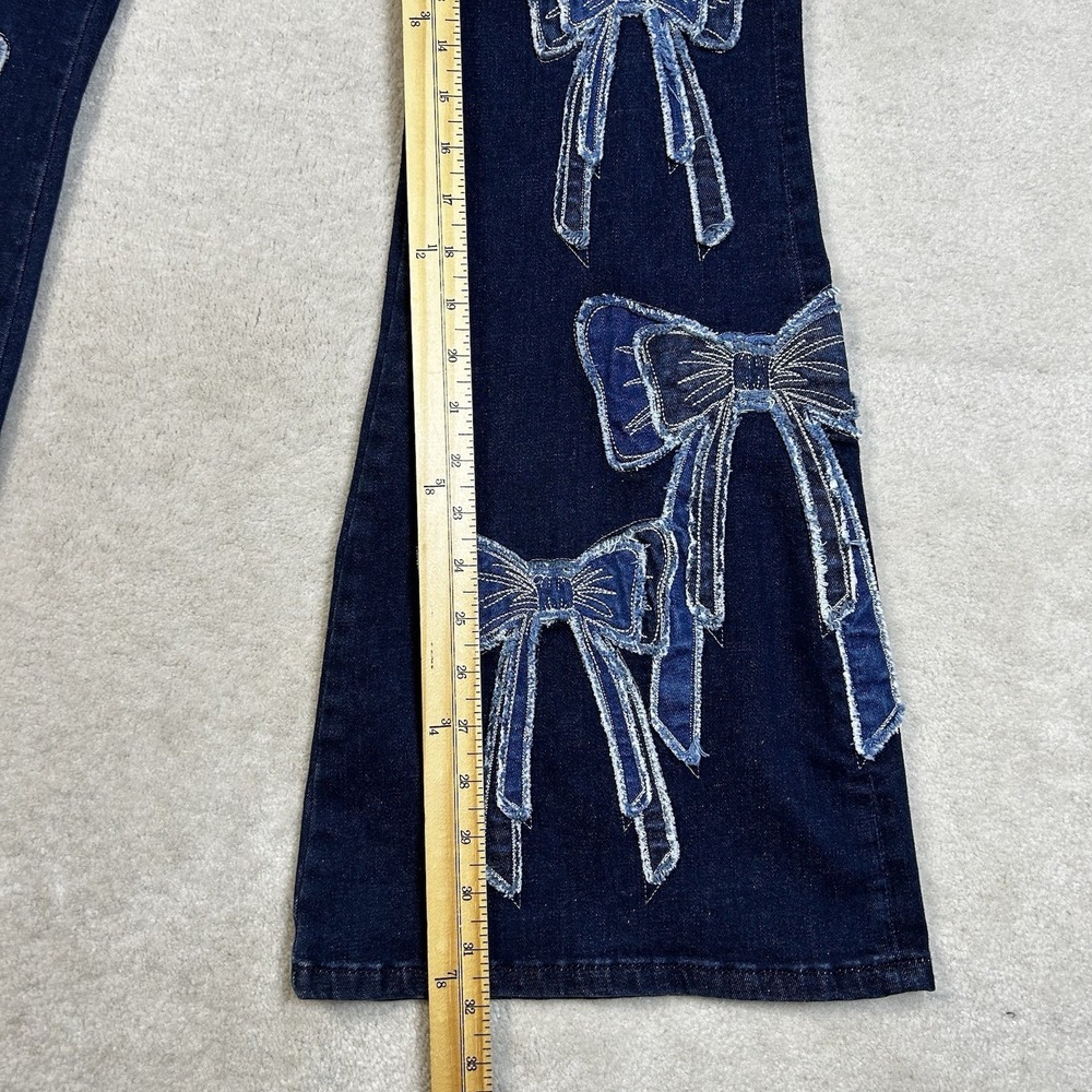 Driftwood Farrah Embroidered Flare Jeans Women's 28x32.5 Bows Denim Stretch - Picture 5 of 10